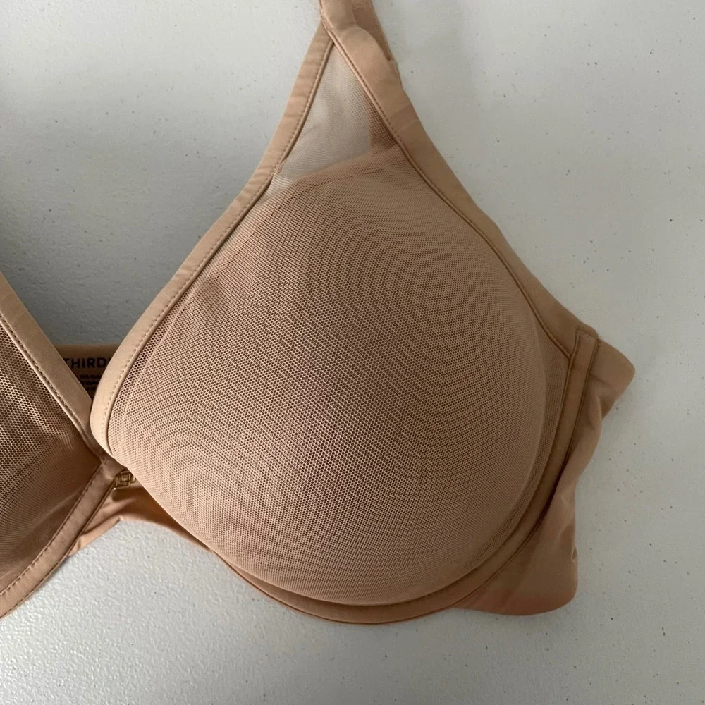 Thirdlove 24/7 Classic Contour Plunge Bra Nude Tan Color Size Women's 36E